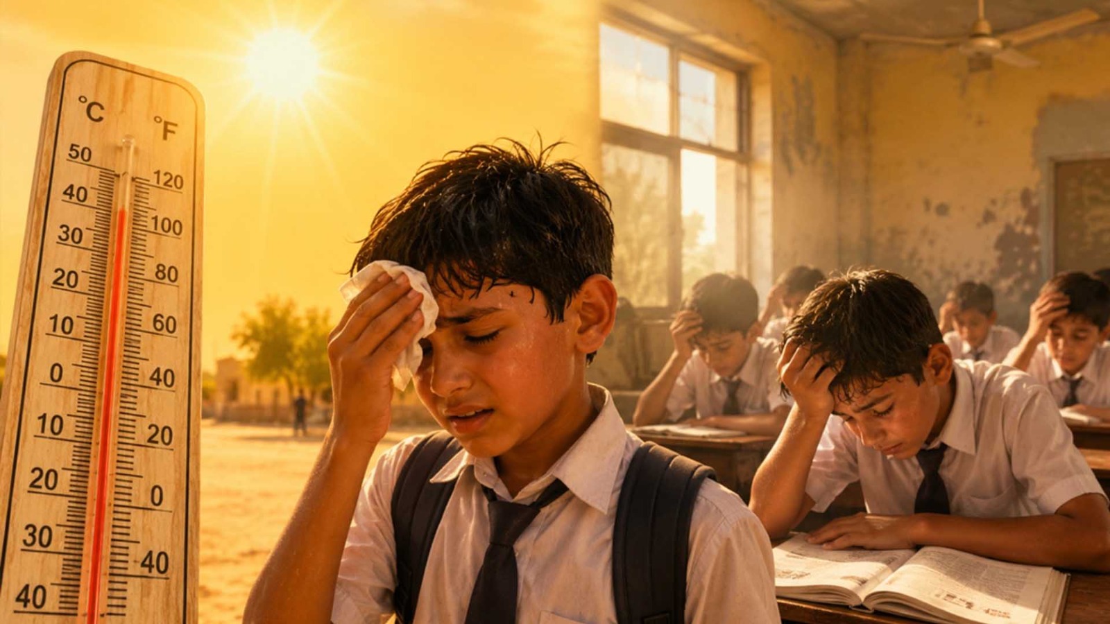45 ڈگری گرمی میں سمر کیمپ؟ طلبہ کی صحت یا تعلیمی سرگرمیوں کا امتحان